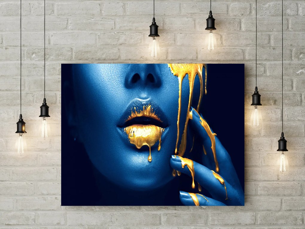 Tablou canvas Gold Digger Blue 120x80 cm