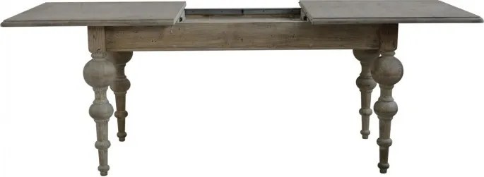 Masă de dining rotundă extensibilă maro, din lemn de pin, 200 x 90 cm "Round Vintage" ,Countryside Collection