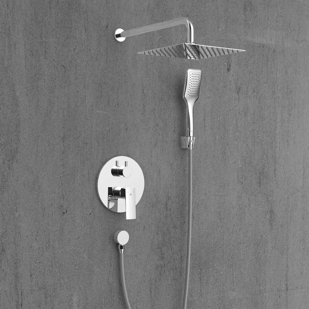 Sistem de dus incastrat Rubineta Modena cu baterie monocomanda finisaj crom lucios