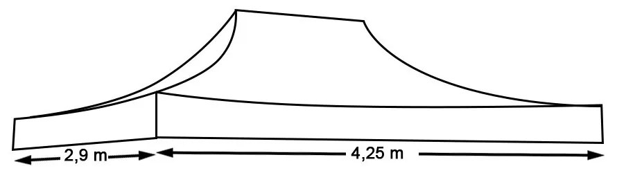 Prelata pentru pavilion de gradina, diferite dimensiuni-2,9x4,5 metri, acoperis
