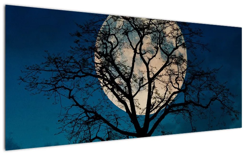 Tablou copacului cu lună plină (120x50 cm)