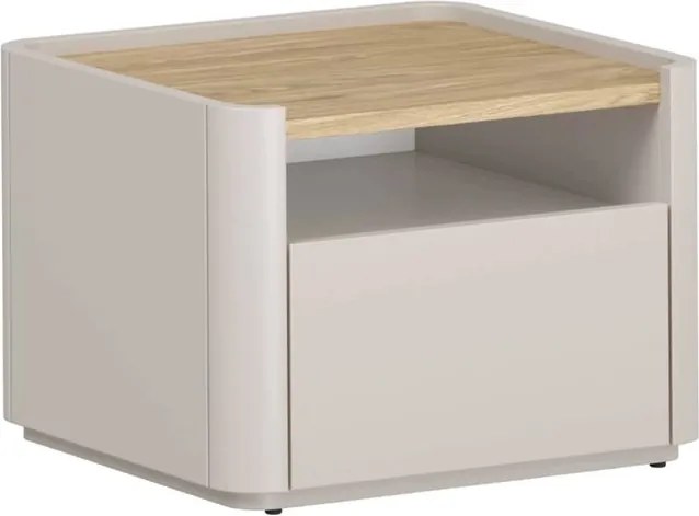 Noptieră cu sertar Elivo 50 cm - cașmir / stejar uleiat
