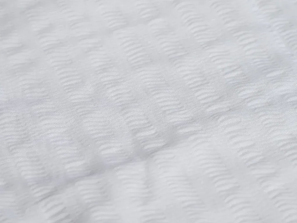 Set lenjerie de pat creponata DENYX BLEND crem deschis, buzunar hotel + cearsaf Jersey 90 x 200 cm gri-bej, pentru un pat simplu
