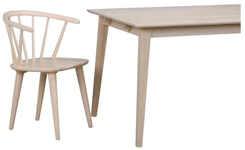 Masă de dining din stejar lăcuit Rowico Mimi, 180 x 90 cm, mat