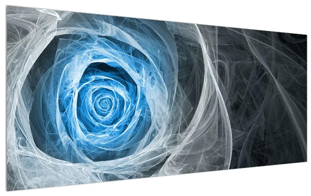 Tablou abstract cu trandafir albastru (120x50 cm), în 40 de alte dimensiuni noi