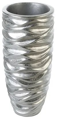 Ghiveci Waves, rasina fibra de sticla, argintiu, 76x35 cm