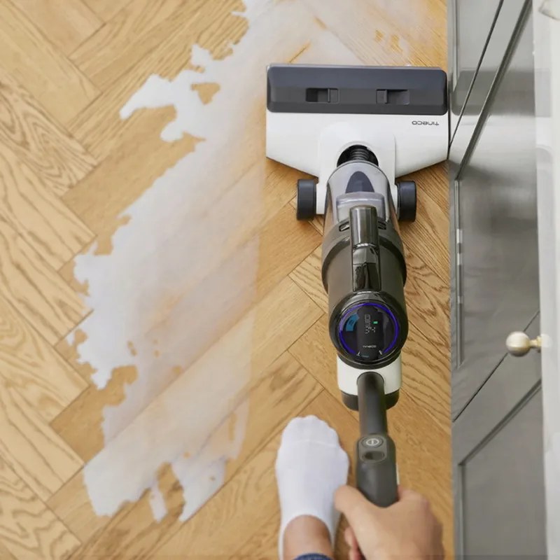 Aspirator vertical Tineco Floor One S5 Combo Plus, 22W, 0.45 L apa murdara/0.5 L apa curata/0.16 L deseuri, Wi-Fi, iLoop Smart Sensor, Auto-curatare, Autonomie 22 min, Pana la 90m², Negru