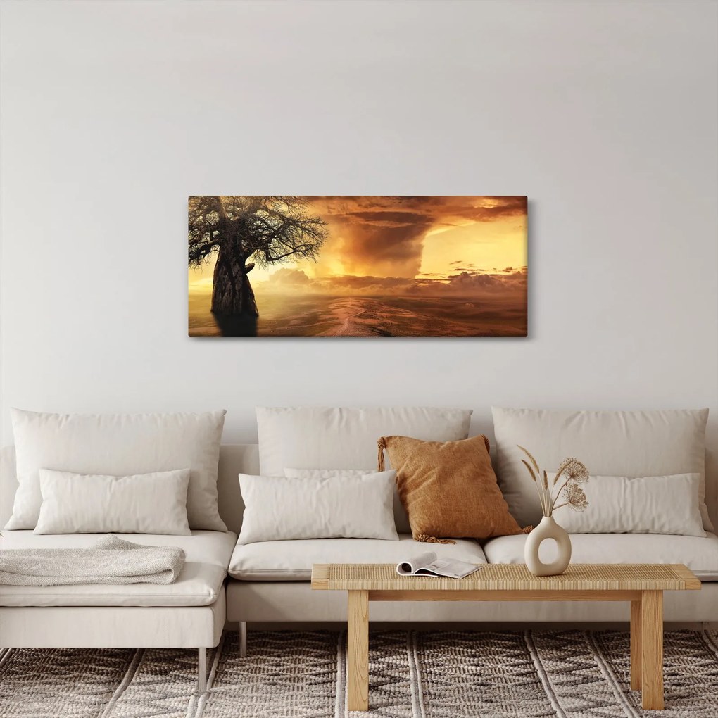 Tablou cu norii portocalii (120x50 cm)