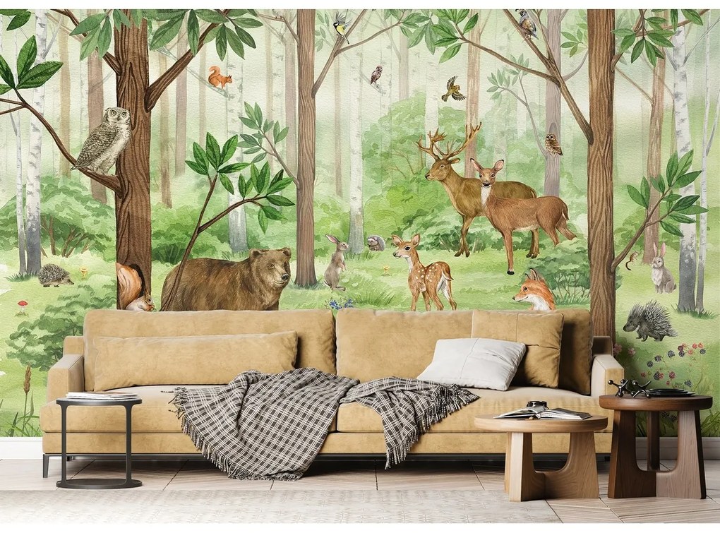Fototapetă XXL Forest Kids 360 x 254 cm, 4 părți