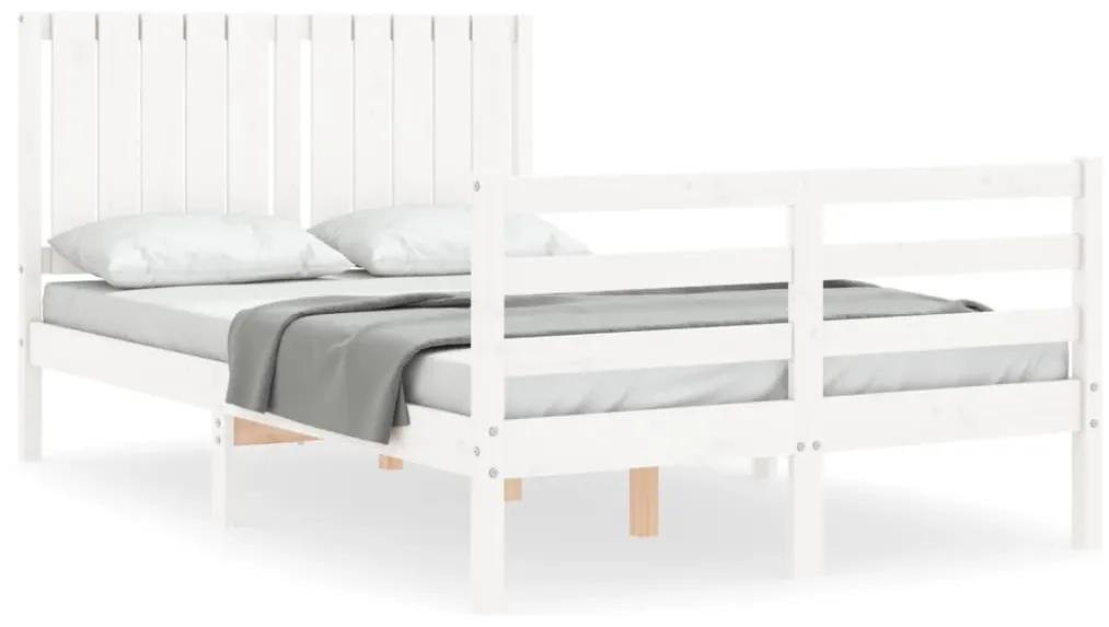 3194737 vidaXL Cadru de pat cu tăblie dublu mic, lemn masiv