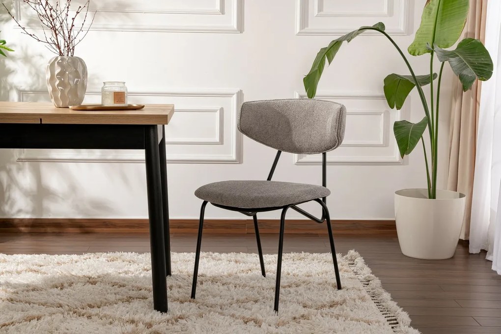 Set de scaune de sufragerie Nancy Grey and Black,2 bucăți