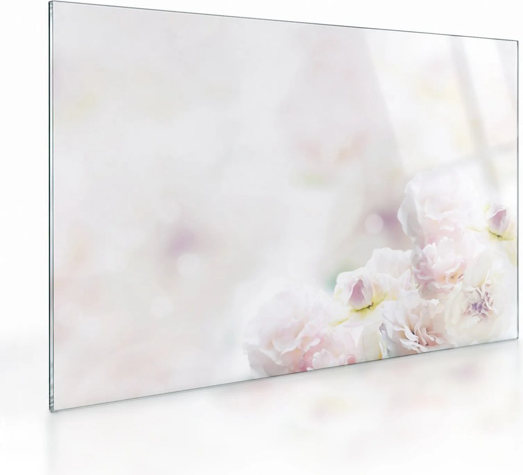 Tablou pe sticlă cu flori fragede (70x50 cm)