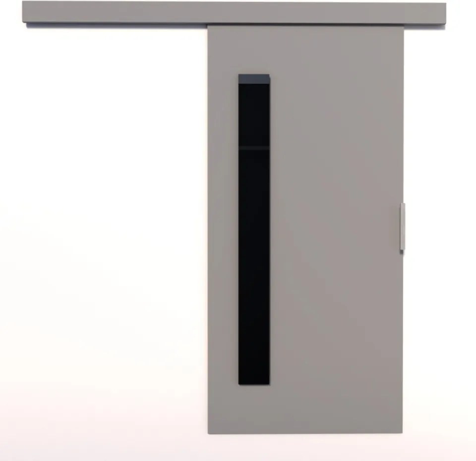 Usa glisanta Gela, ADRK Furniture (Latime: 106 cm, Culoare: Sonoma /Negru Lacobel)