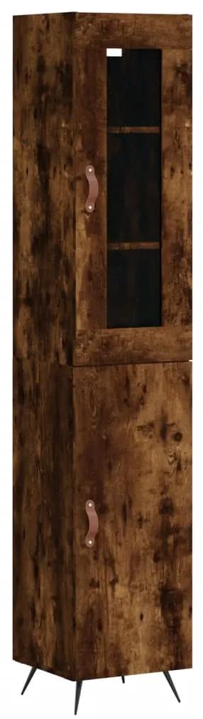 3199150 vidaXL Dulap înalt, stejar fumuriu, 34,5x34x180 cm, lemn prelucrat