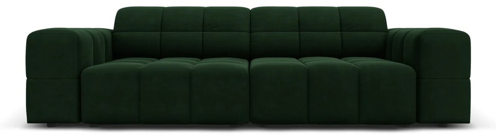 Canapea Jennifer cu 3 locuri si tapiterie din catifea, verde inchis