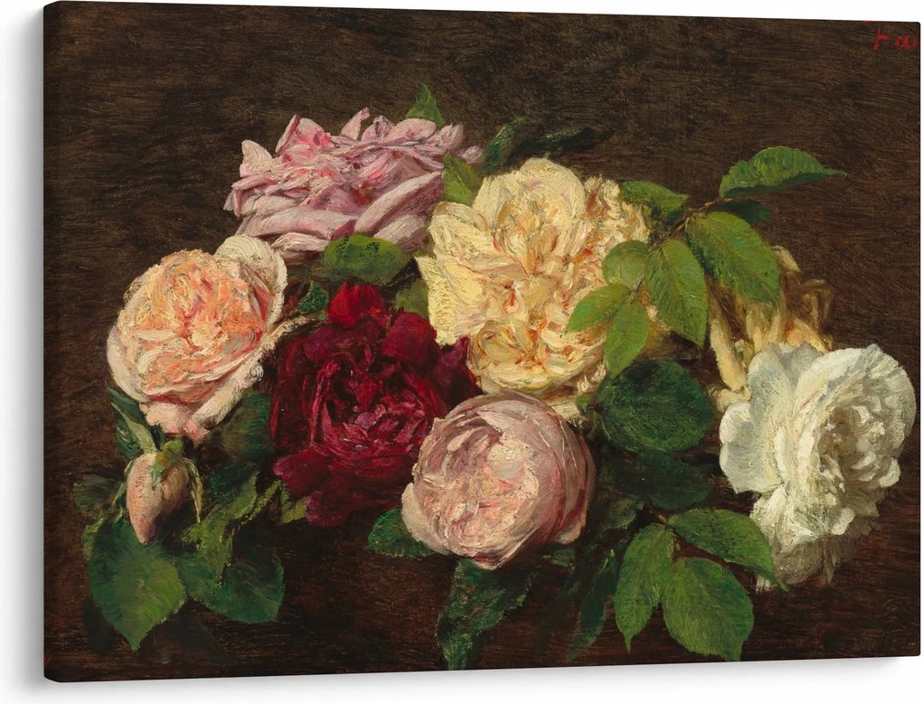 Tablou - Henri Fantin-Latour, Roses de Nice on a Table, reproducere (70x50 cm)