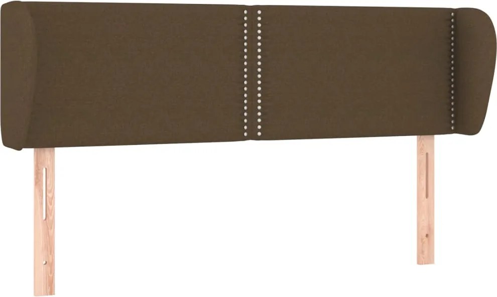 vidaXL Tăblie de pat cu aripioare maro închis 147x23x78/88 cm textil