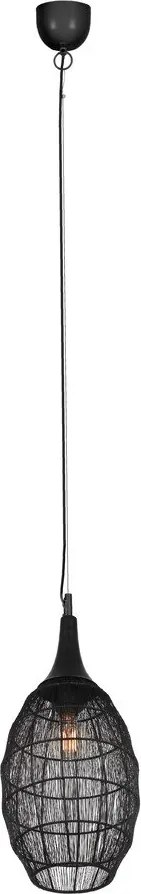 Lustră negru-mat cu abajur din metal Soraya – Trio