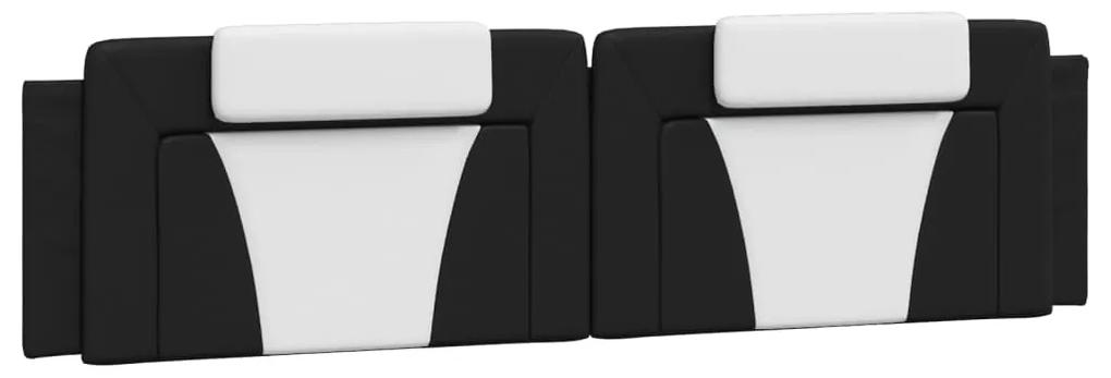 374819 vidaXL Pernă pentru tăblie pat, negru și alb, 200cm, piele artificială