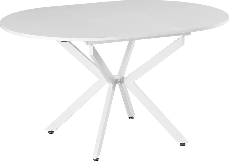 Masă extensibilă de dining, albă, 100x100-140x75 cm, ABERO TIP 1