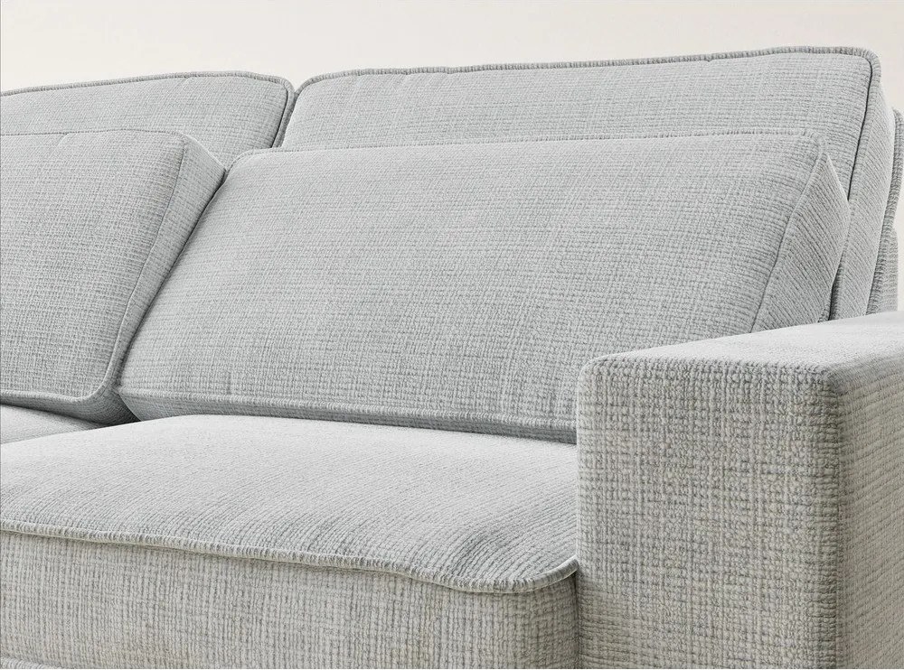 Colțar gri deschis cu tapițerie din chenille (cu colț pe partea stângă/în formă de ”L”) Kirou – Maison de Rêve