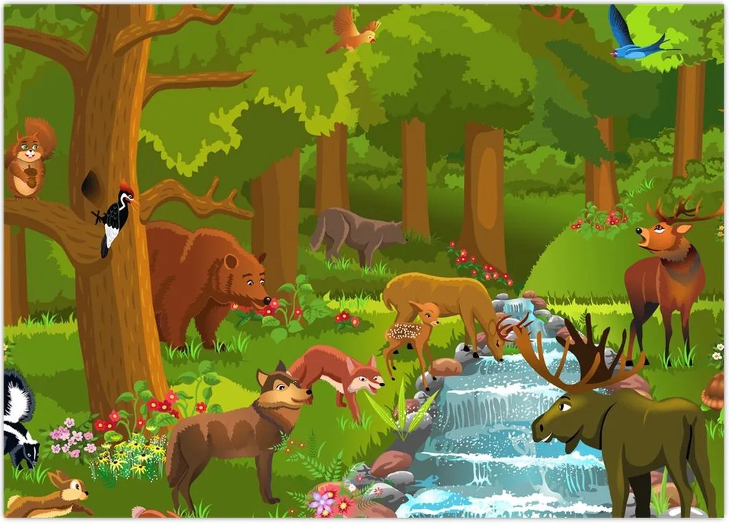 Tablou pentru copii cu animale (70x50 cm)