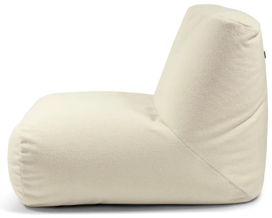 Fotoliu bean bag gri deschis cu tapițerie din țesătură bouclé Tube 100 – SLOWDOWN