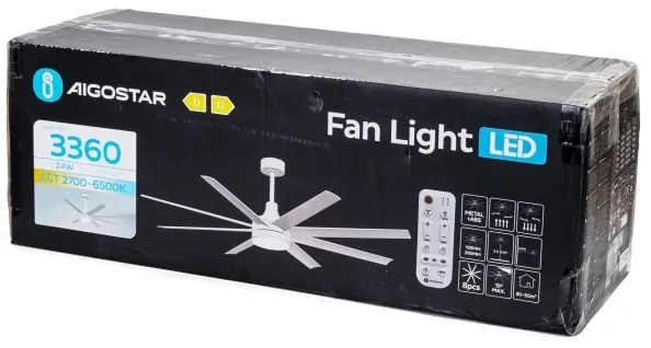 Ventilator LED dimabil de tavan Aigostar LED/24W/230V 2700-6500K alb + telecomandă