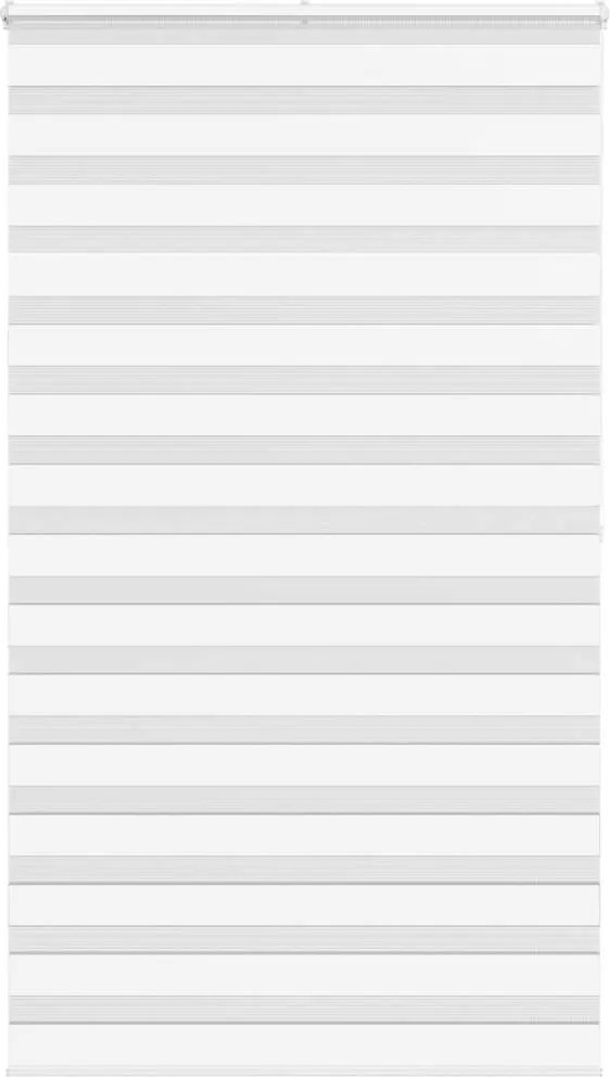 vidaXL Jaluzea tip zebra alb lățime țesătură 120,9 cm poliester