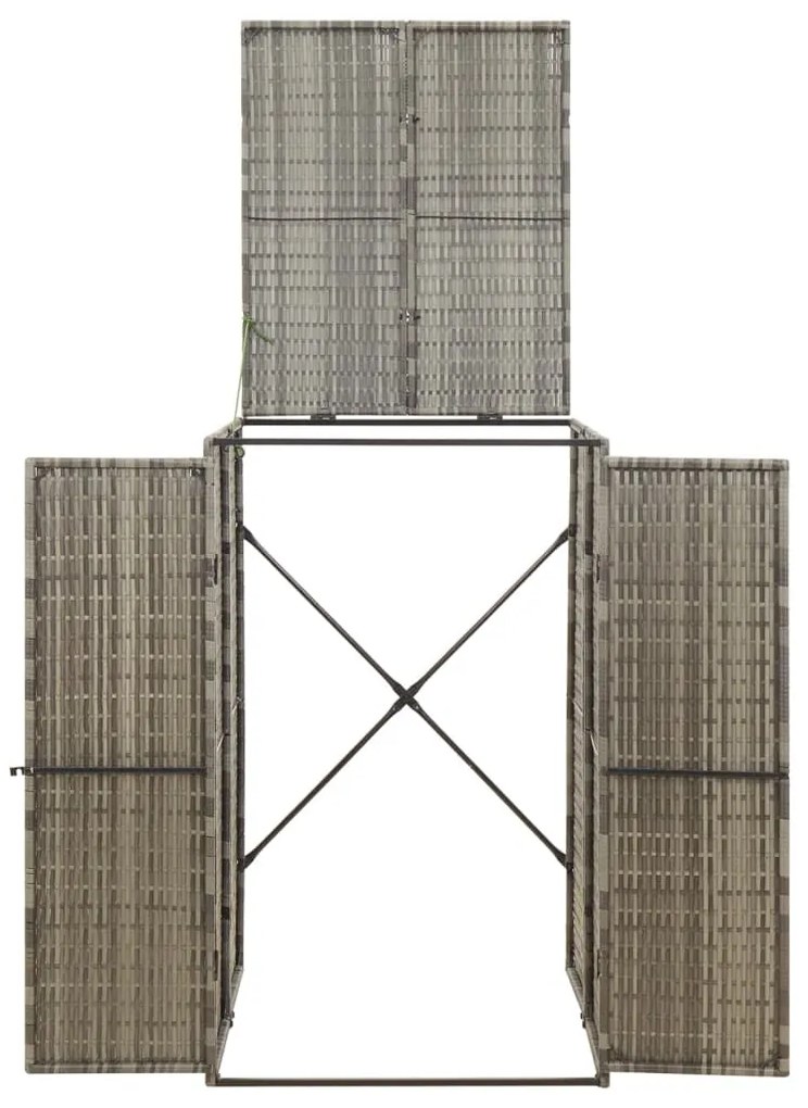 Magazie de pubela cu roti, gri, 70x80x117 cm, poliratan