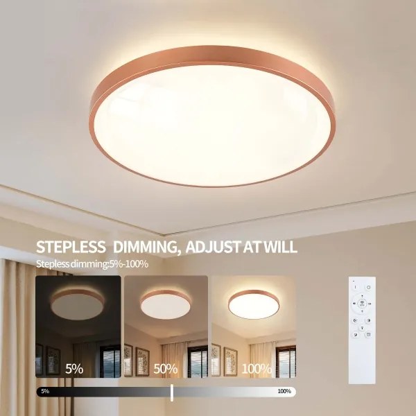 BRILAGI - Corp de iluminat LED dimabil GLASS POOL DOUBLE LED/80W/230V 60 cm cupru + telecomandă