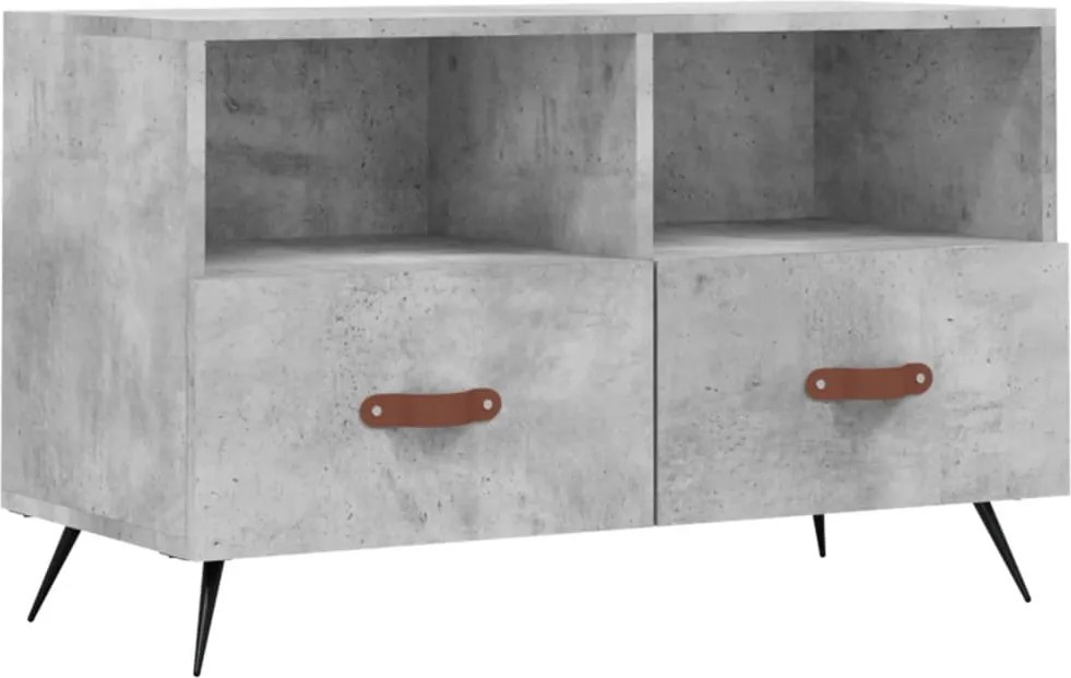 vidaXL Comodă TV, gri beton, 80x36x50 cm, lemn compozit