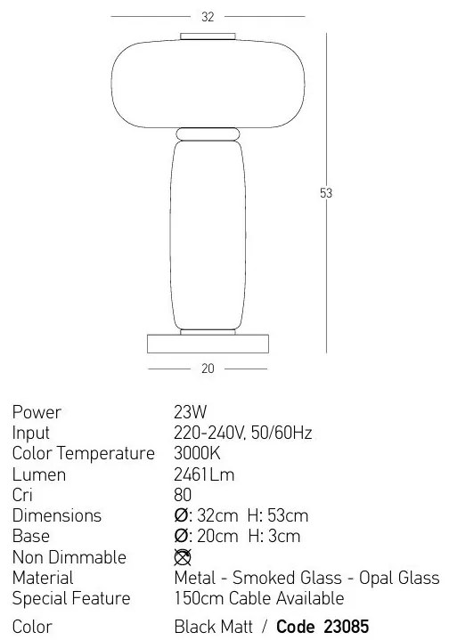 Veioza, Lampa de masa design modern LED LIGHT 23W