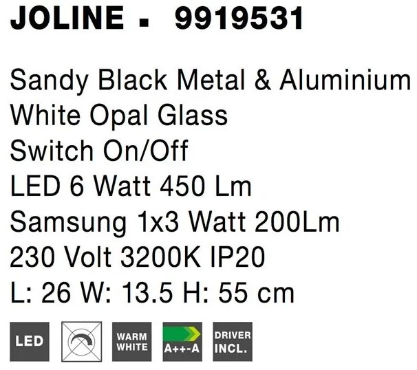 Veioza, Lampa de masa cu reader LED JOLINE NVL-9919531