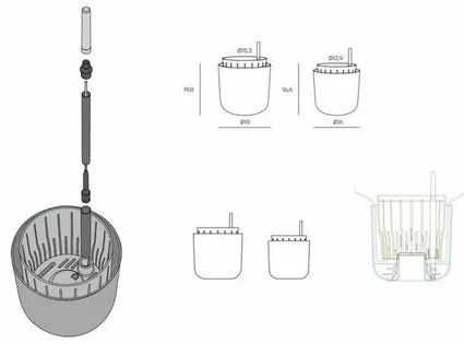 Plastia Ghiveci cu auto-apărare Tolita Air cream,16 cm diametru, diam. 16 cm