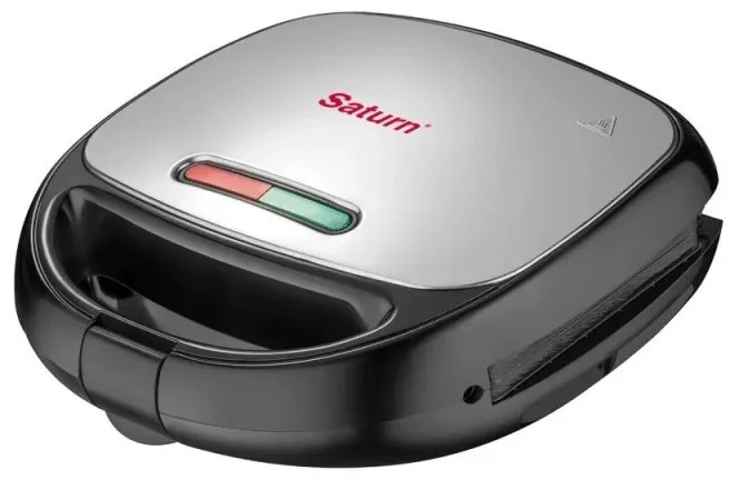 Sandwich maker Saturn ST-EC1153, 850W, Placi antiaderente, Protectie la supraincalzire, Control automat al temperaturii, Negru