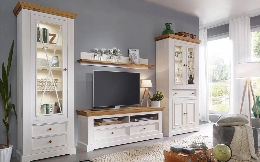 Set lemn masiv alb-natur Living Iris Model C