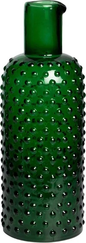 Carafa verde, din sticla, Dotted