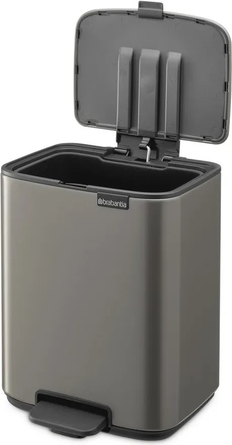 Coș de gunoi gri cu pedală din oțel 7 l Bo – Brabantia