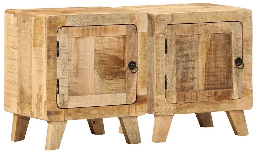 vidaXL Noptiera 2 buc 40x32x46 cm Lemn masiv Mango brut