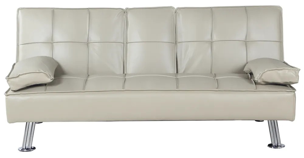 Canapea extensibilă, piele eco bej, GOLDIA NEW