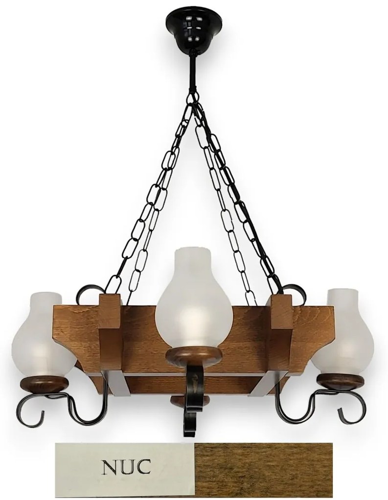 Candelabru rustic fabricat manual din lemn dim.50x50cm, 4 brate Queen WOOD-QU-SP4