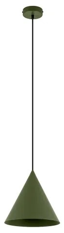 Pendul cu cablu ETNA II, 1xE27/15W/230V, Ø25 cm, verde