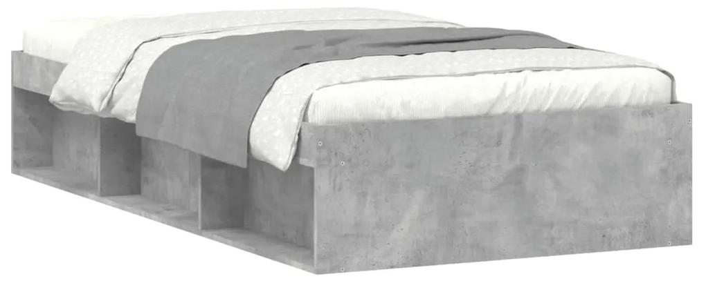 3203827 vidaXL Cadru pat, gri beton, 90x200 cm
