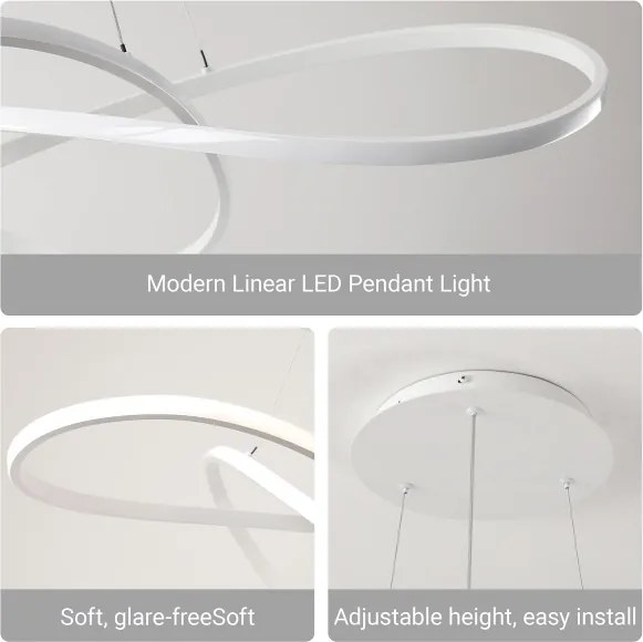 Brilagi - LED dimabil lustră pe cablu INFINITY LED/80W/230V 80x80 cm albă + telecomandă