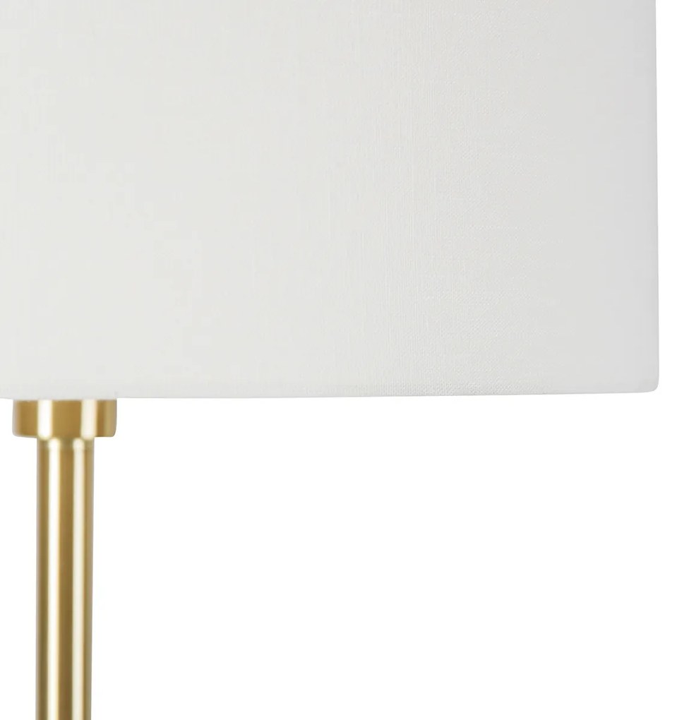 Lampă de podea din alamă cu abajur alb 50 cm - Simplo