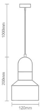 Lustră pe cablu TERRAZZO 1xE27/60W/230V d. 12 cm roșu