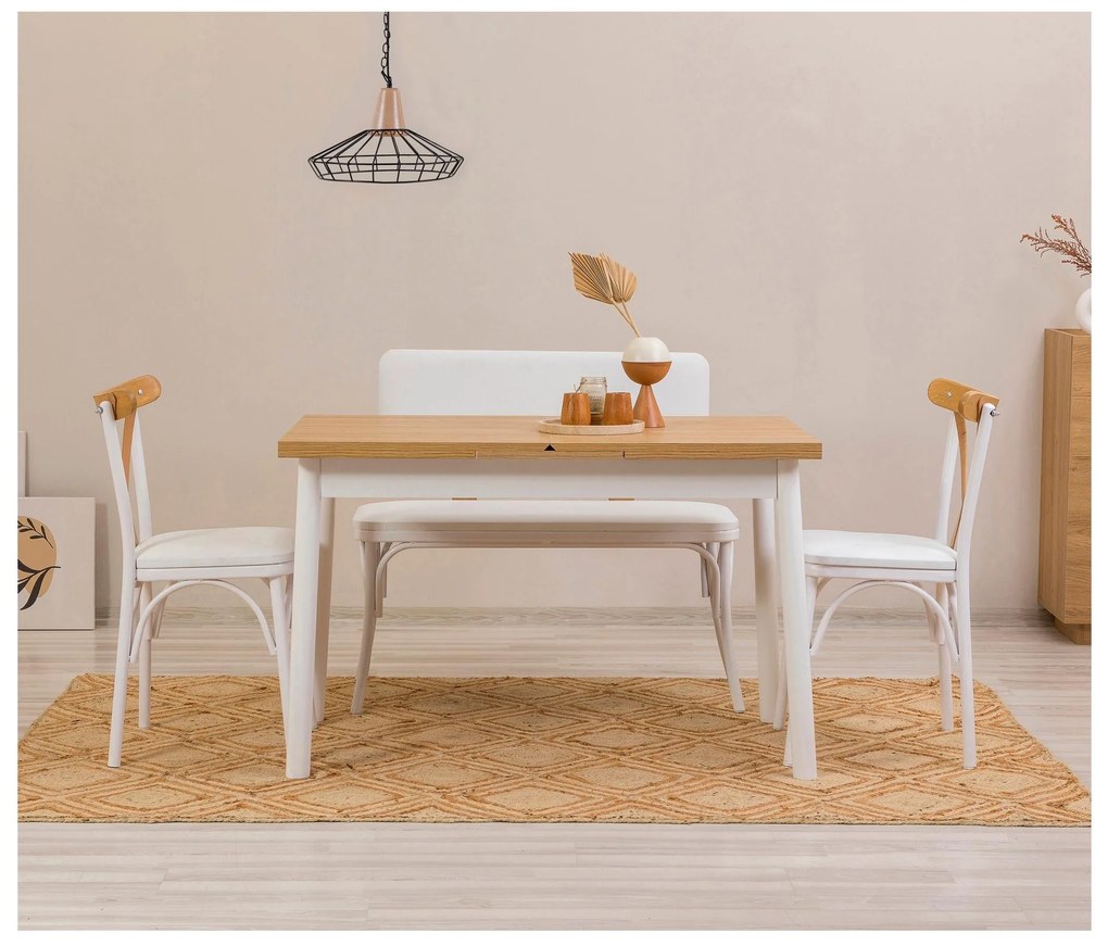 Set mobilier sufragerie Duvasa 23 (alb) (pentru 4 persoane). 1093794