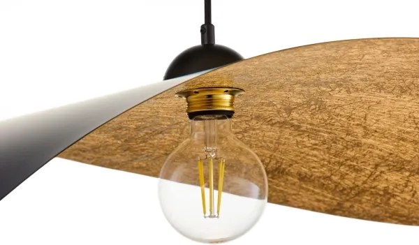 Lustră pe cablu LEAF 1xE27/15W/230V negru/auriu