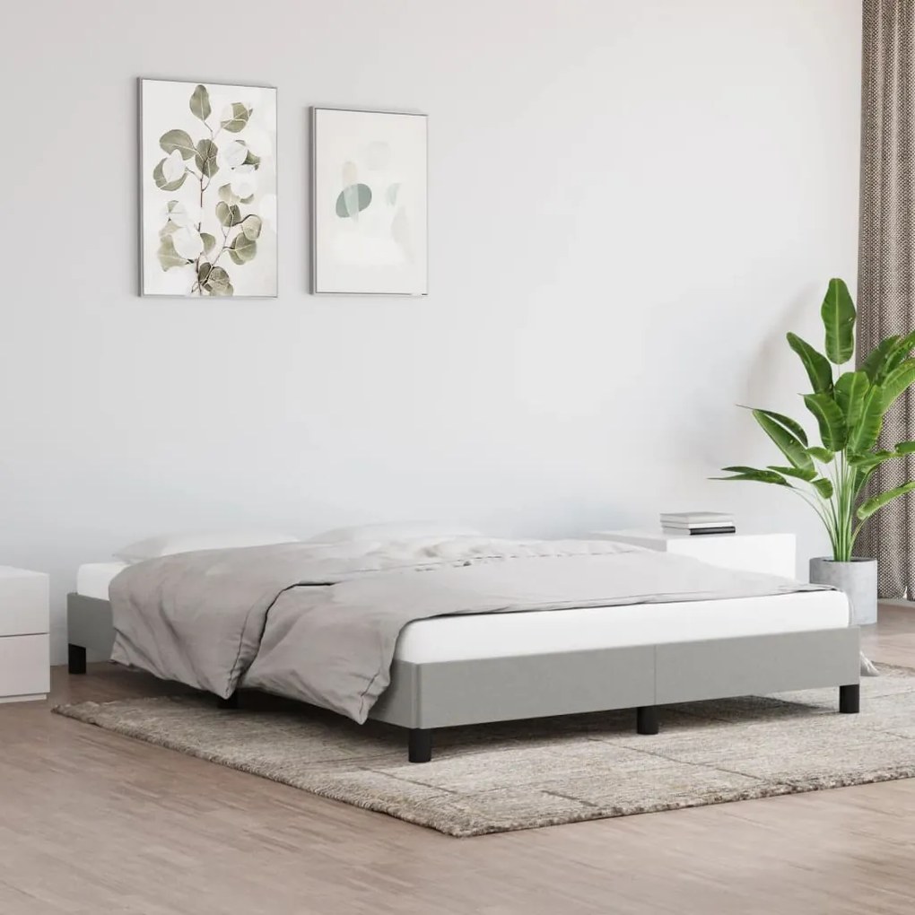 vidaXL Cadru de pat fără saltea, gri deschis, 140x200 cm, textil